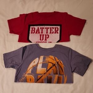 The Children' Place Red and Gray Kids Graphic Tees. Size Medium 7/8